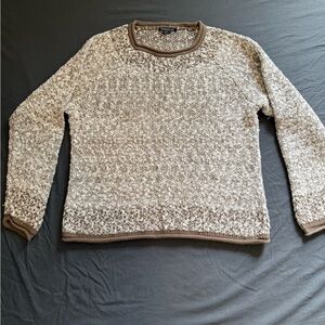 Pendleton Men's Cream and Brown Crewneck Sweater